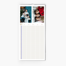 Kalendarz planer, Minimal dla 4 osób, 22x45 cm