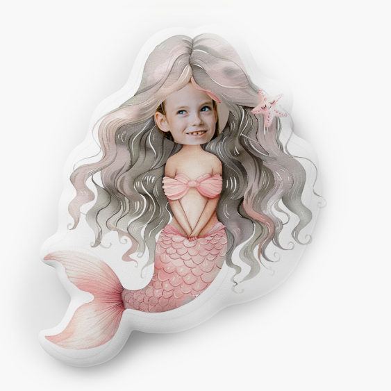 Poduszka 3D personalizowana, Welur, Syrena, 30x30 cm