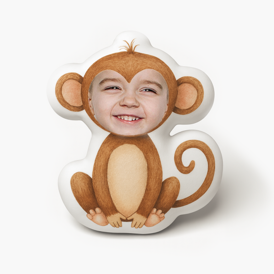 Poduszka 3D personalizowana, Welur, Małpka 2, 30x30 cm