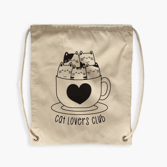 Plecak-worek, 38x46, Cat lovers club