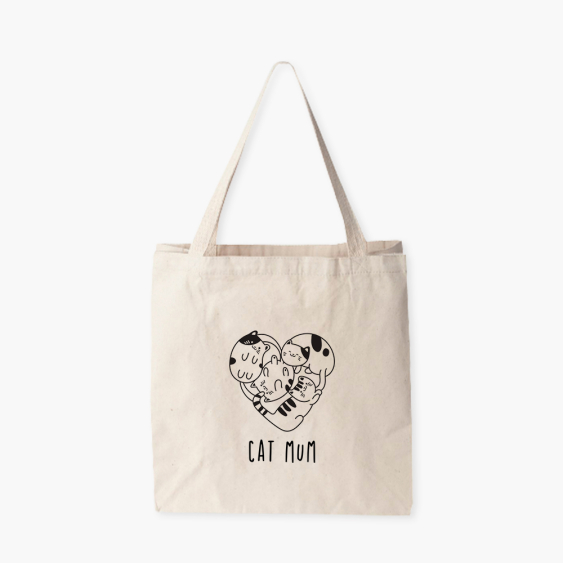 Torba bawełniana, 38x42x10, Cat mum