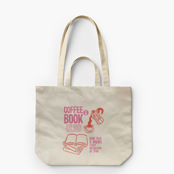 Torba płócienna z podwójnymi uszami, 38x42x10, Book club
