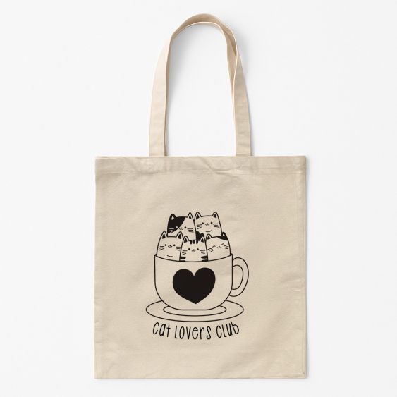 Torba bawełniana, 38x42, Cat lovers club