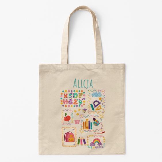 Torba bawełniana, 38x42, Szkoła