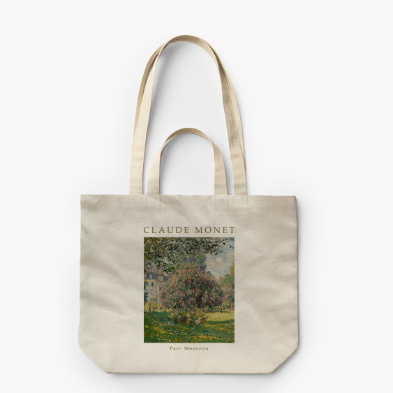 Torba płócienna z podwójnymi uszami, 38x42x10, Monet "Parc Monceau"