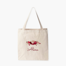Torba bawełniana, 38x42x10, Kwiaty z imieniem