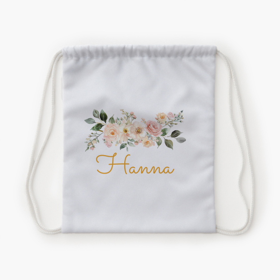 Plecak-worek, 30x38, Botaniczny z imieniem