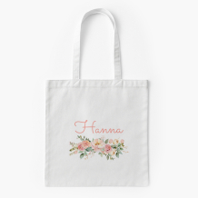 Torba bawełniana, 38x46, Kwiaty z napisem