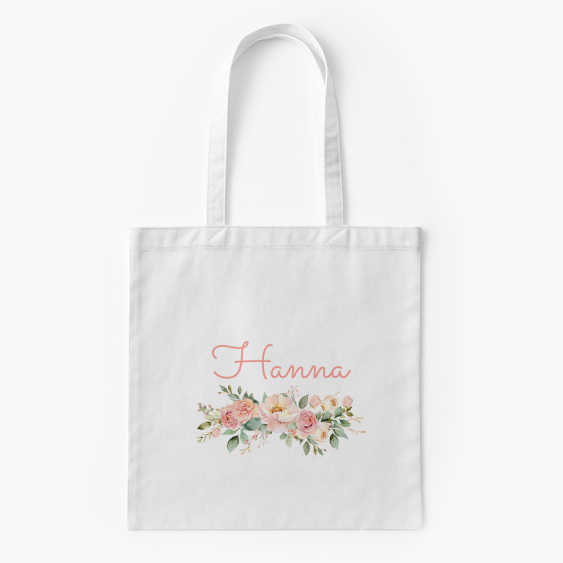 Torba bawełniana, 38x46, Kwiaty z napisem