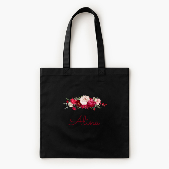 Torba bawełniana, 38x42, Kwiaty z imieniem