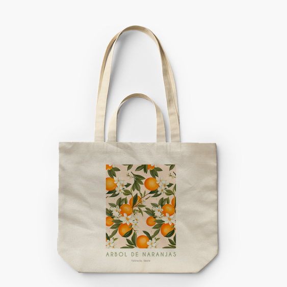 Torba płócienna z podwójnymi uszami, 38x42x10, Oranges