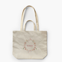 Torba płócienna z podwójnymi uszami, 38x42x10, Wieniec z napisem