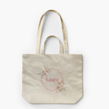 Torba płócienna z podwójnymi uszami, 38x42x10, Wianuszek z imieniem