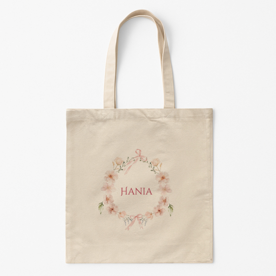 Torba bawełniana, 38x42, Wieniec z napisem