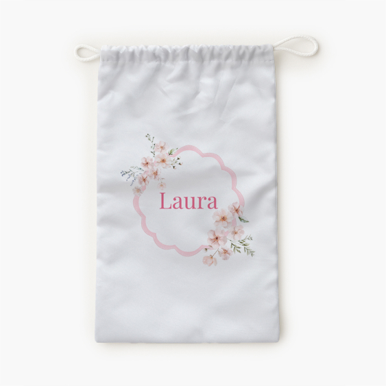 Worek na kapcie, 30x45, Wianuszek z imieniem