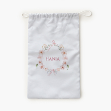 Worek na kapcie, 30x45, Wieniec z napisem