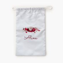 Worek na kapcie, 30x45, Kwiaty z imieniem