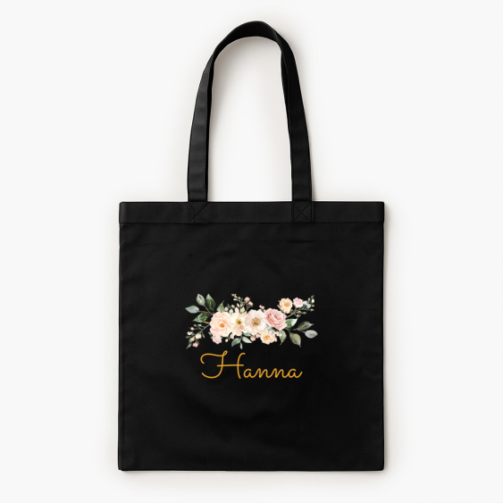 Torba bawełniana, 38x42, Botaniczny z imieniem