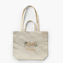 Torba płócienna z podwójnymi uszami, 38x42x10, Botaniczny z imieniem