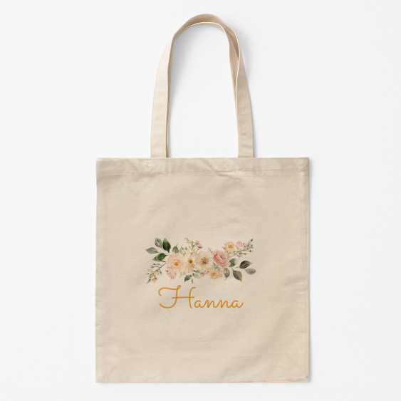 Torba bawełniana, 38x42, Botaniczny z imieniem