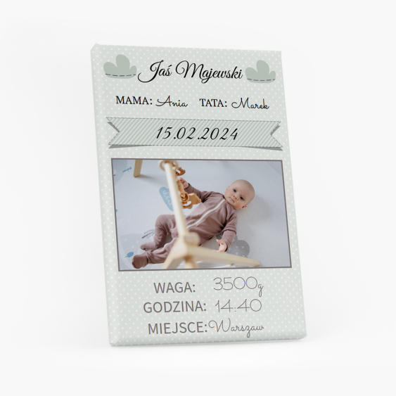 Obraz, Metryczka chłopiec, 70x100 cm