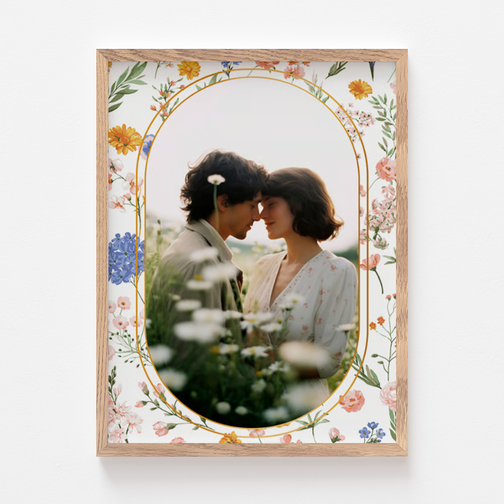 Plakat, Delicate spring z dębową ramką, 21x30