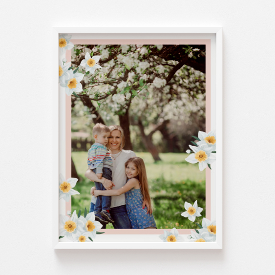 Plakat, Flowers for you z białą ramką, 21x30
