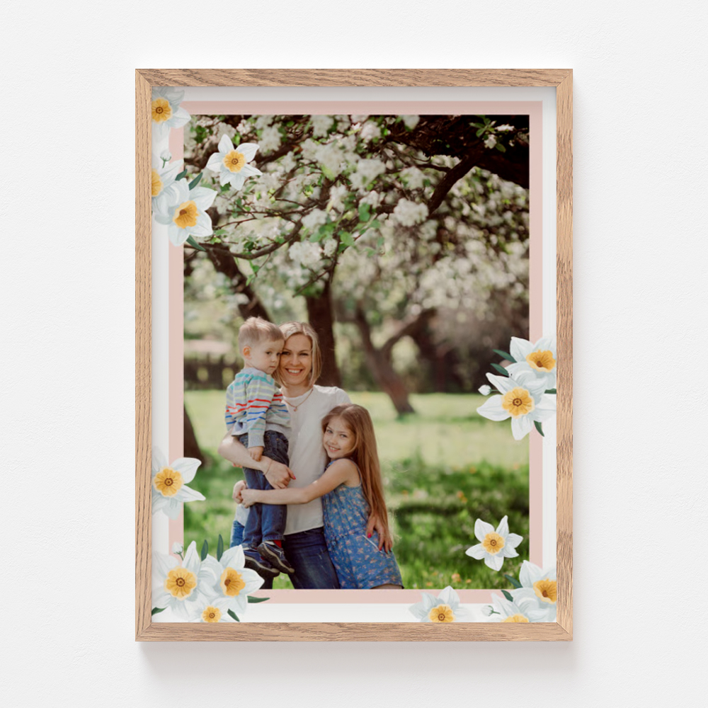 Plakat, Flowers for you z dębową ramką, 21x30