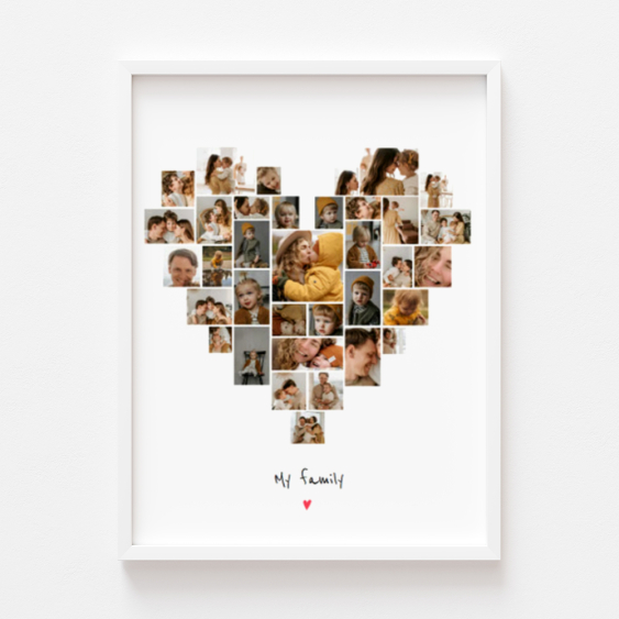 Plakat, Insta Serce z białą ramką, 30x40