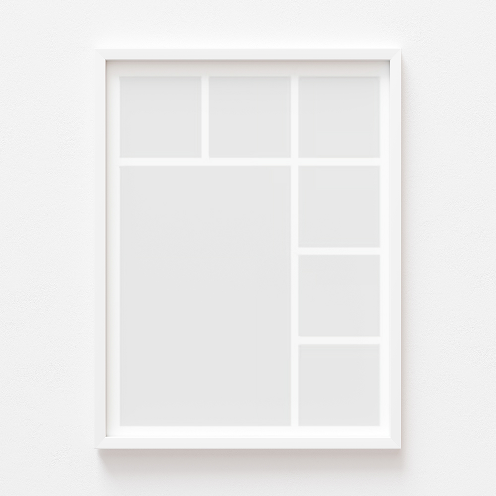 Plakat, Twój plakat, 7 elementów z ramką białą, 21x30