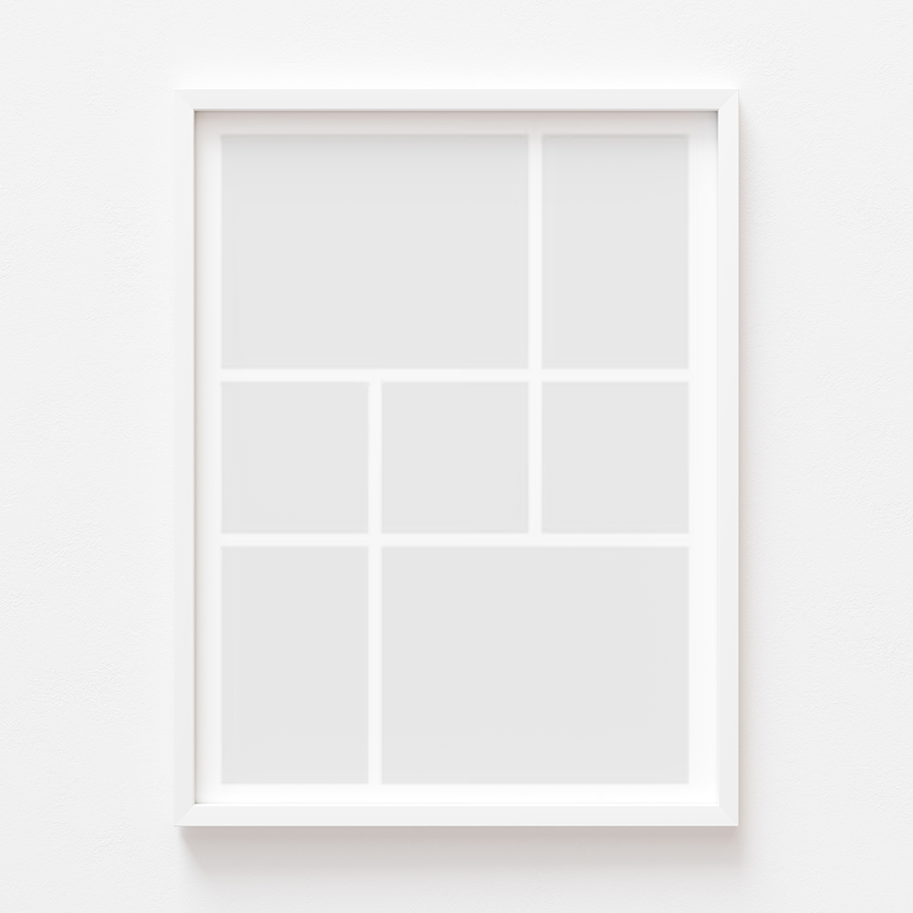 Plakat, Twój plakat, 7 elementów z ramką białą, 21x30