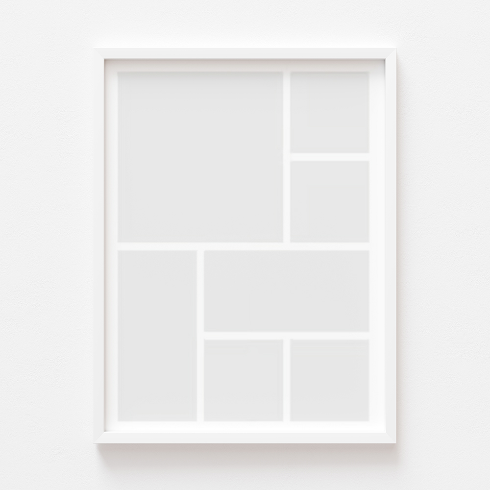 Plakat, Twój plakat, 7 elementów z ramką białą, 21x30