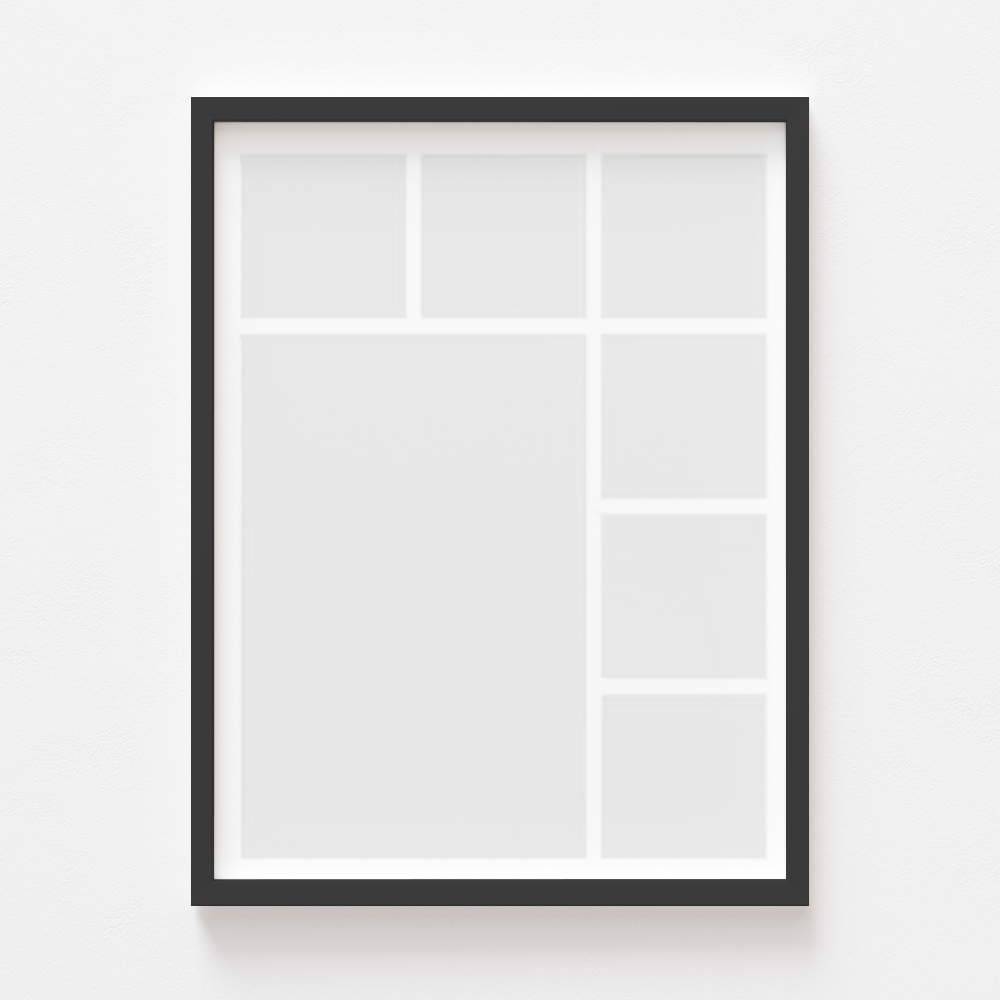 Plakat, Twój plakat, 7 elementów z ramką czarną, 21x30