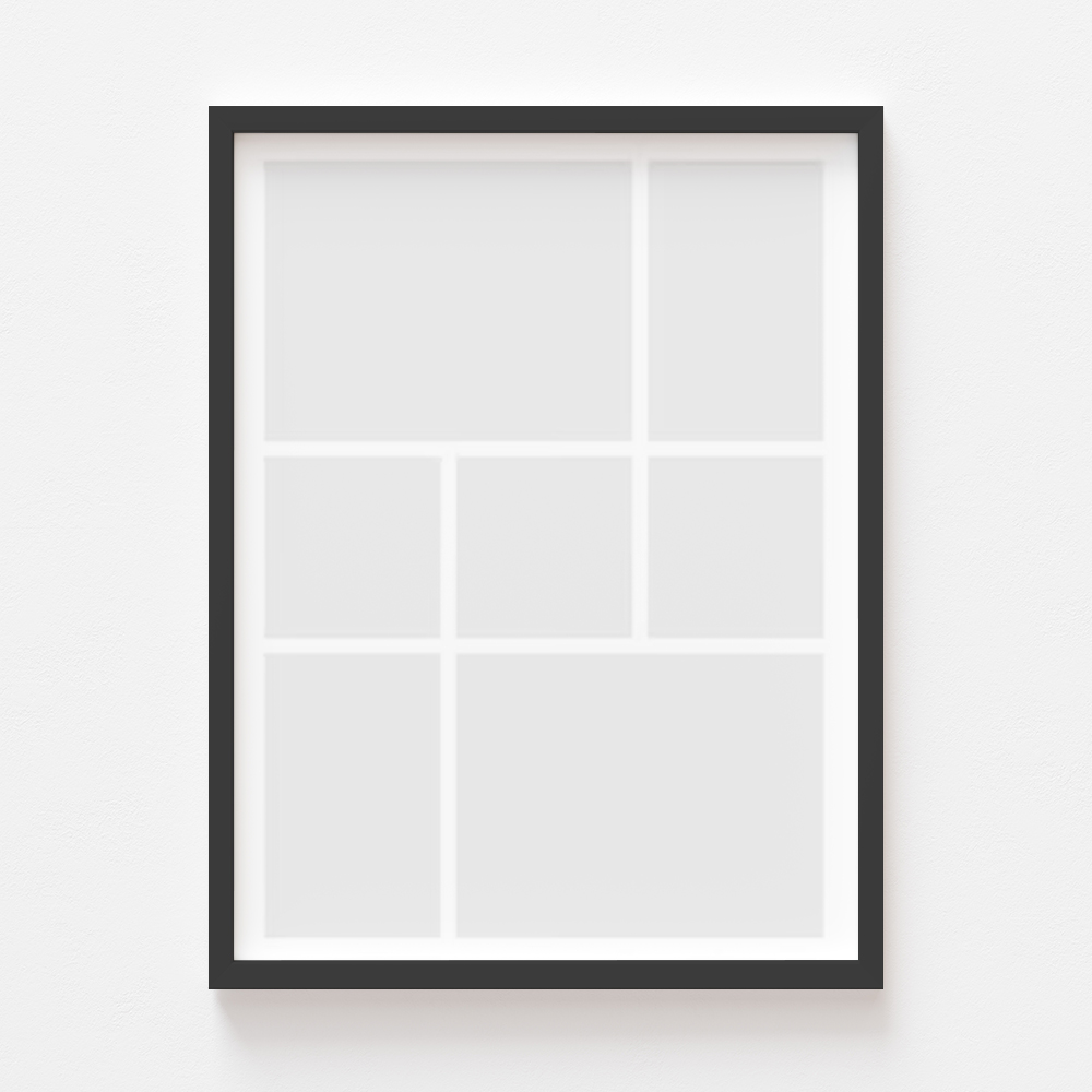 Plakat, Twój plakat, 7 elementów z ramką czarną, 21x30