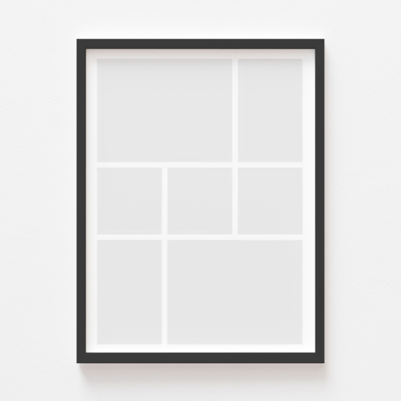 Plakat, Twój plakat, 7 elementów z ramką czarną, 21x30