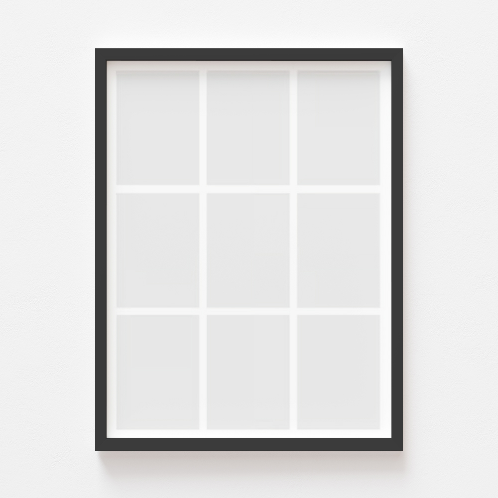 Plakat, Twój plakat, 9 elementów z ramką czarną, 21x30