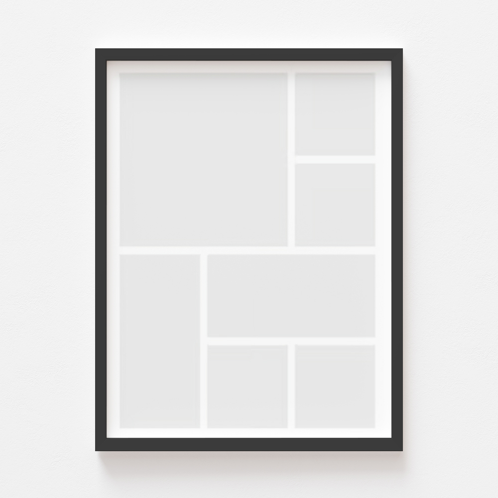 Plakat, Twój plakat, 7 elementów z ramką czarną, 21x30