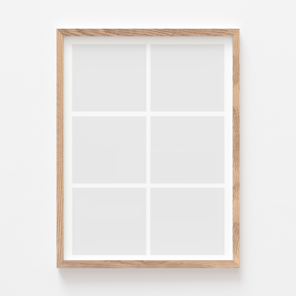 Plakat, Twój plakat, 6 elementów z ramką dębową, 21x30