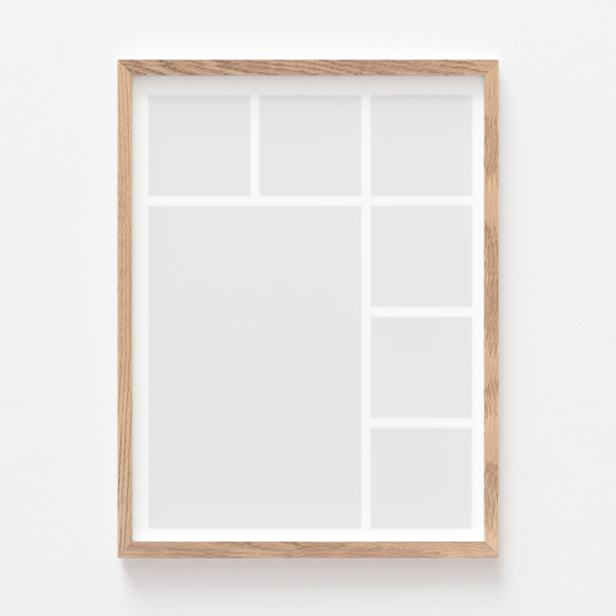 Plakat, Twój plakat, 7 elementów z ramką dębową, 21x30