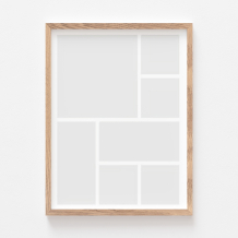 Plakat, Twój plakat, 7 elementów z ramką dębową, 21x30