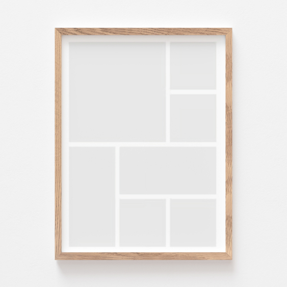 Plakat, Twój plakat, 7 elementów z ramką dębową, 21x30