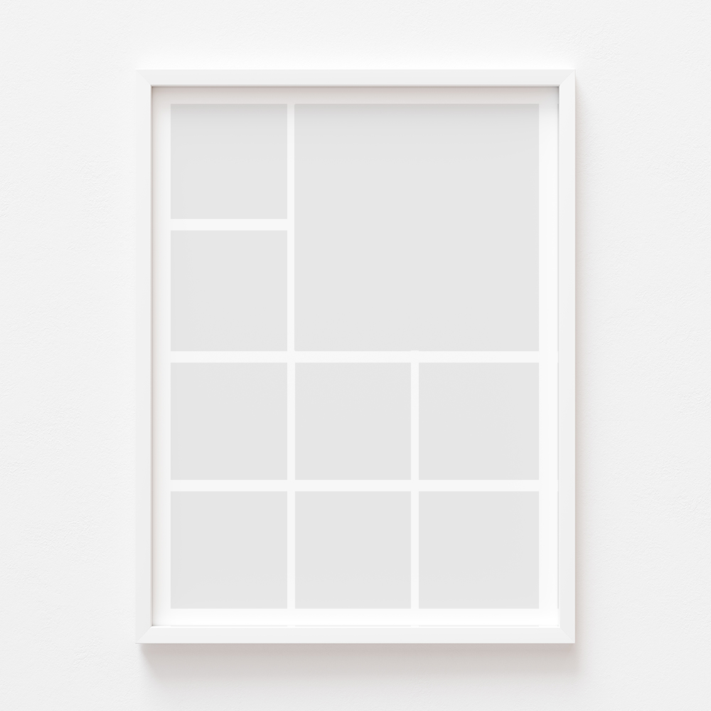 Plakat, Twój plakat, 9 elementów z ramką białą, 21x30