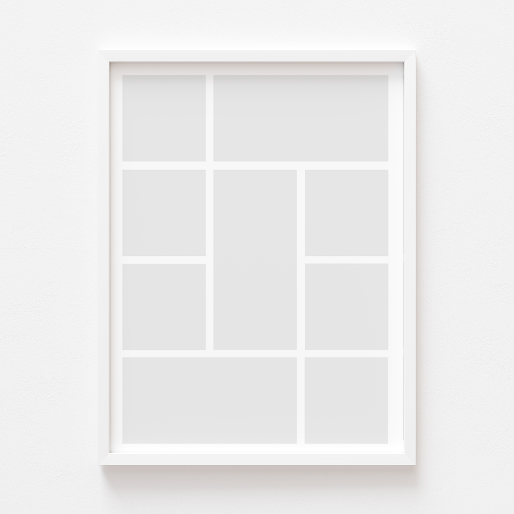 Plakat, Twój plakat, 9 elementów z ramką białą, 21x30