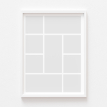 Plakat, Twój plakat, 9 elementów z ramką białą, 21x30