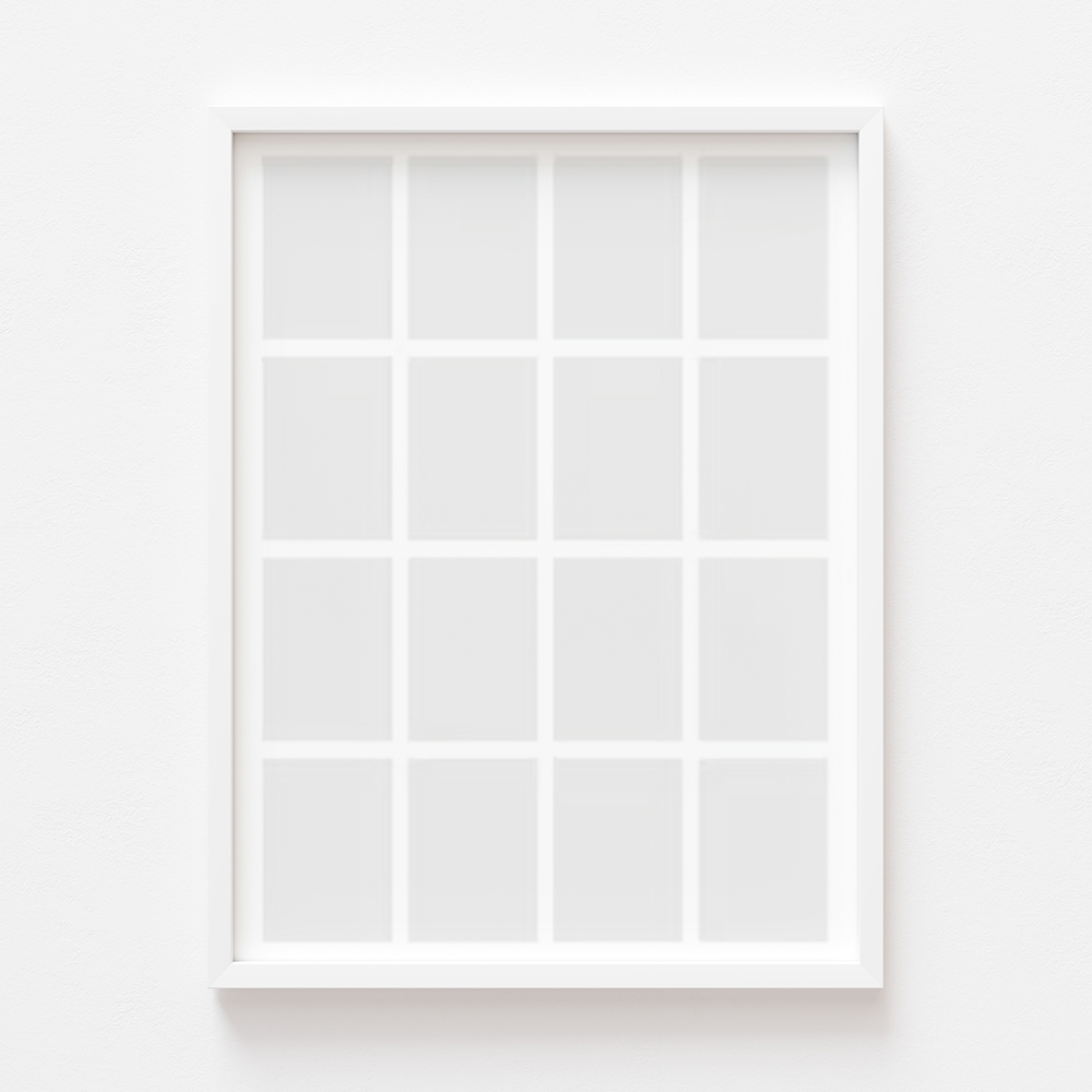 Plakat, Twój plakat, 16 elementów z ramką białą, 21x30