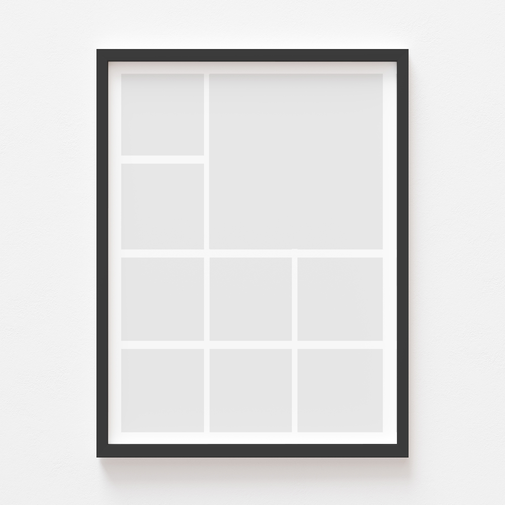 Plakat, Twój plakat, 9 elementów z ramką czarną, 21x30