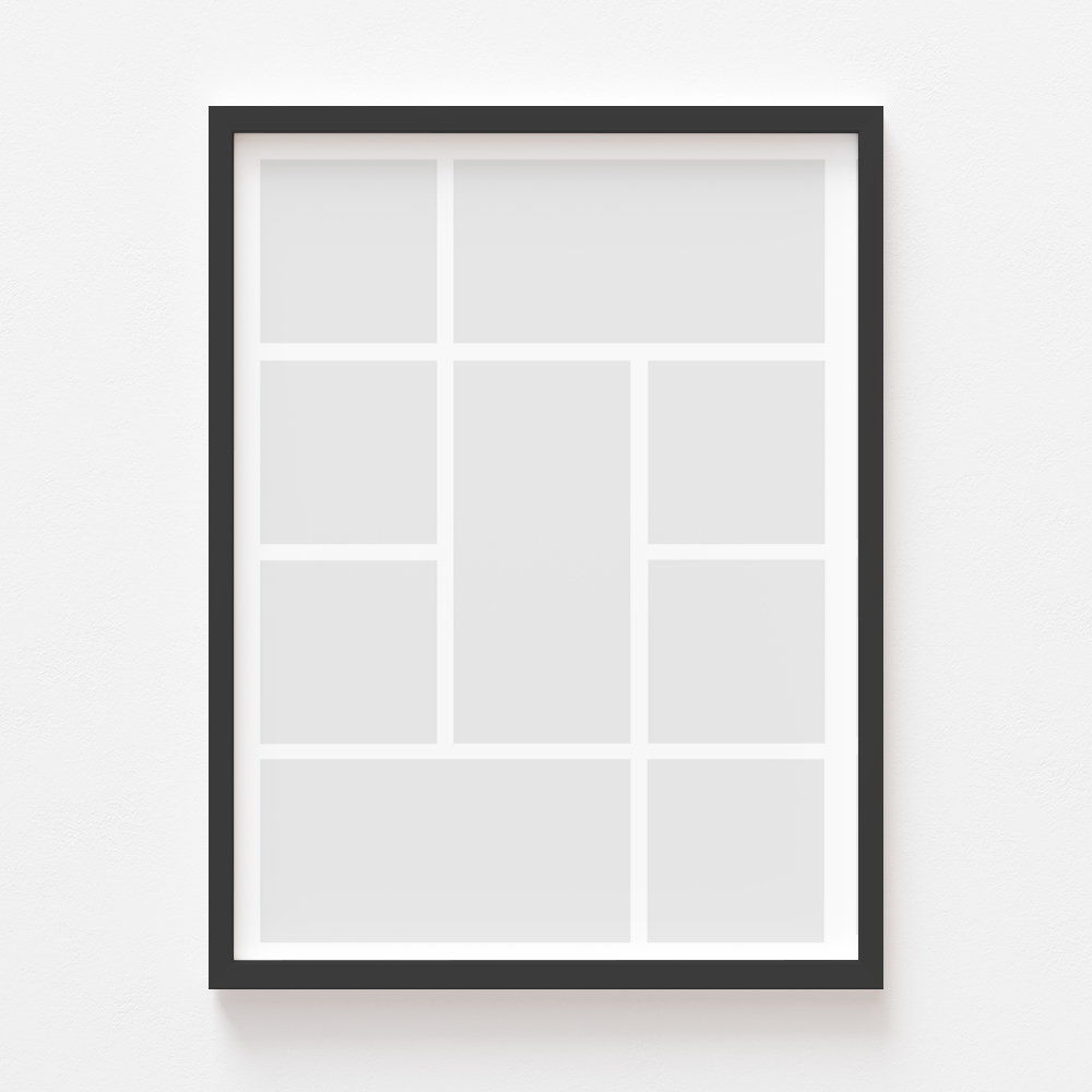 Plakat, Twój plakat, 9 elementów z ramką czarną, 21x30