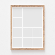 Plakat, Twój plakat, 9 elementów z ramką dębową, 21x30