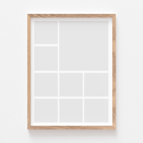 Plakat, Twój plakat, 9 elementów z ramką dębową, 21x30