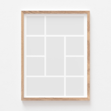 Plakat, Twój plakat, 9 elementów z ramką dębową, 21x30